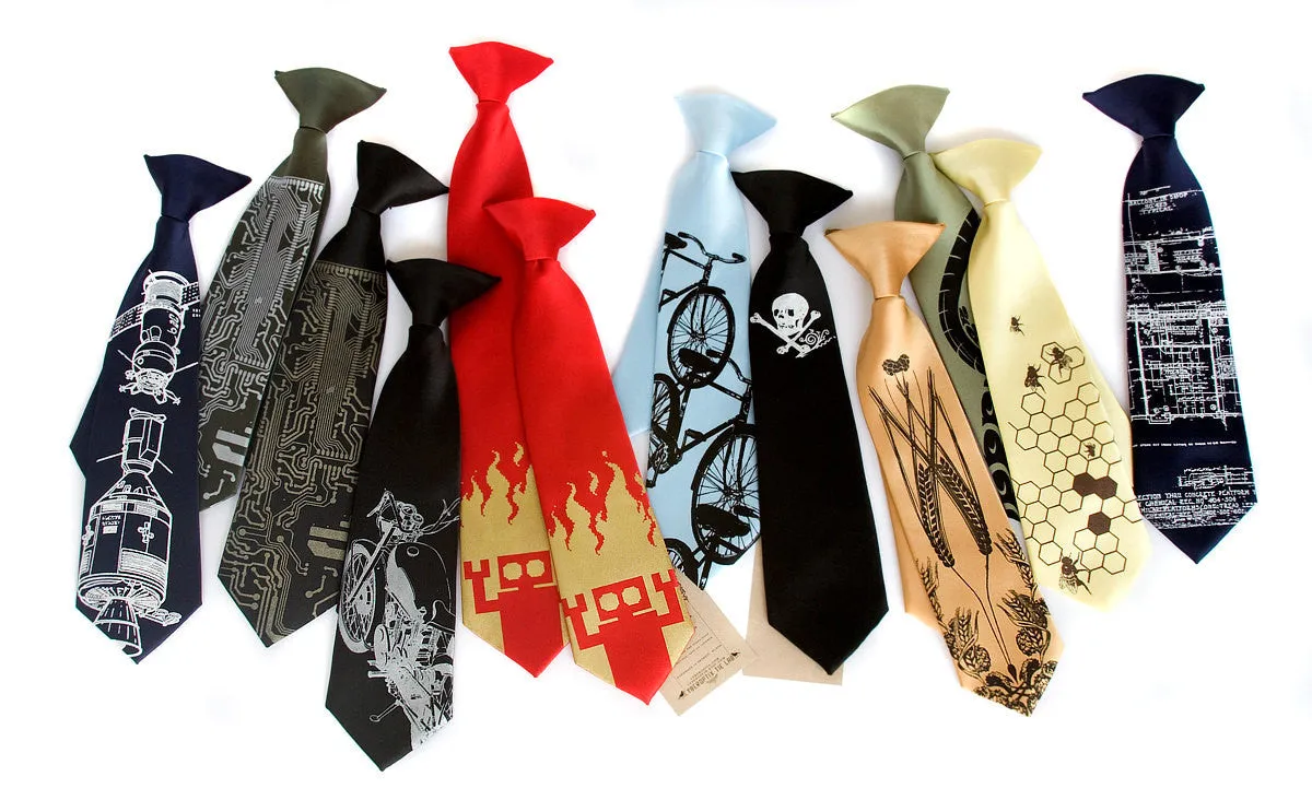 Fleur-de-Lis kids tie. Boys clip-on necktie.