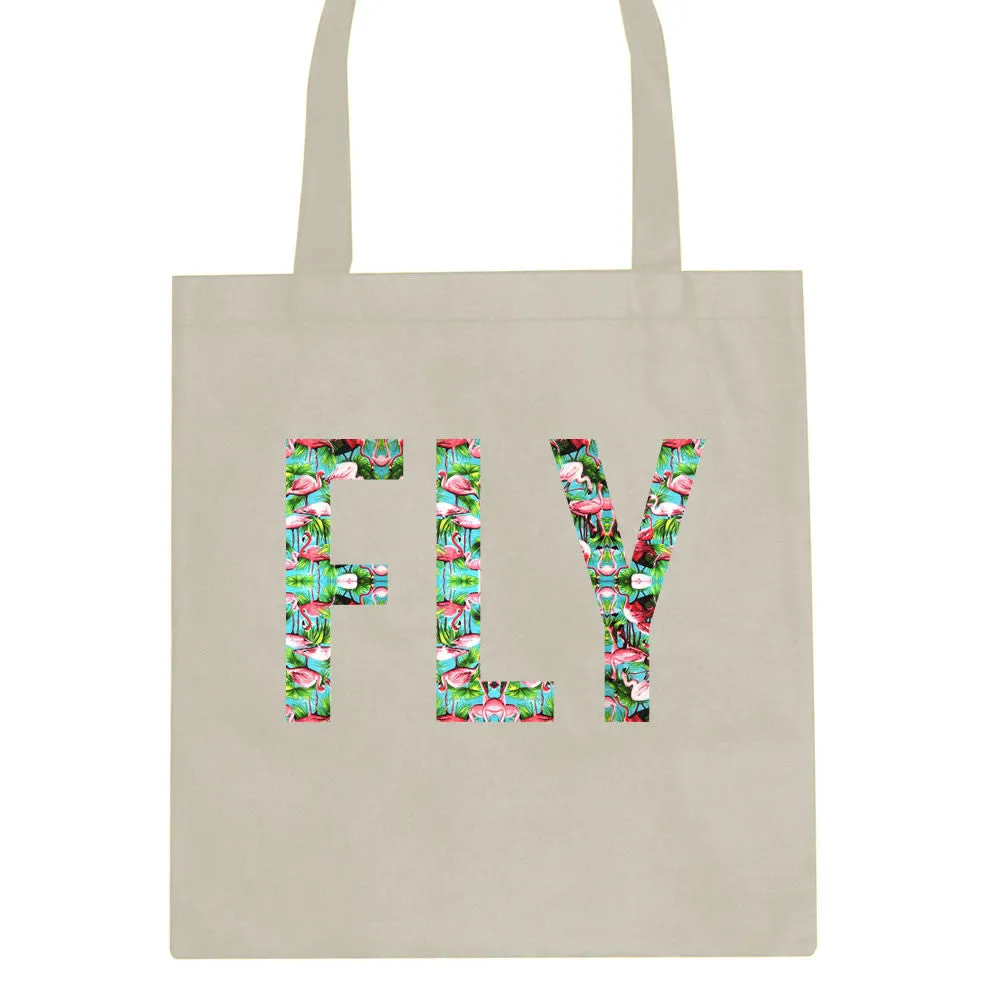 FLY Flamingo Print Summer Tote Bag