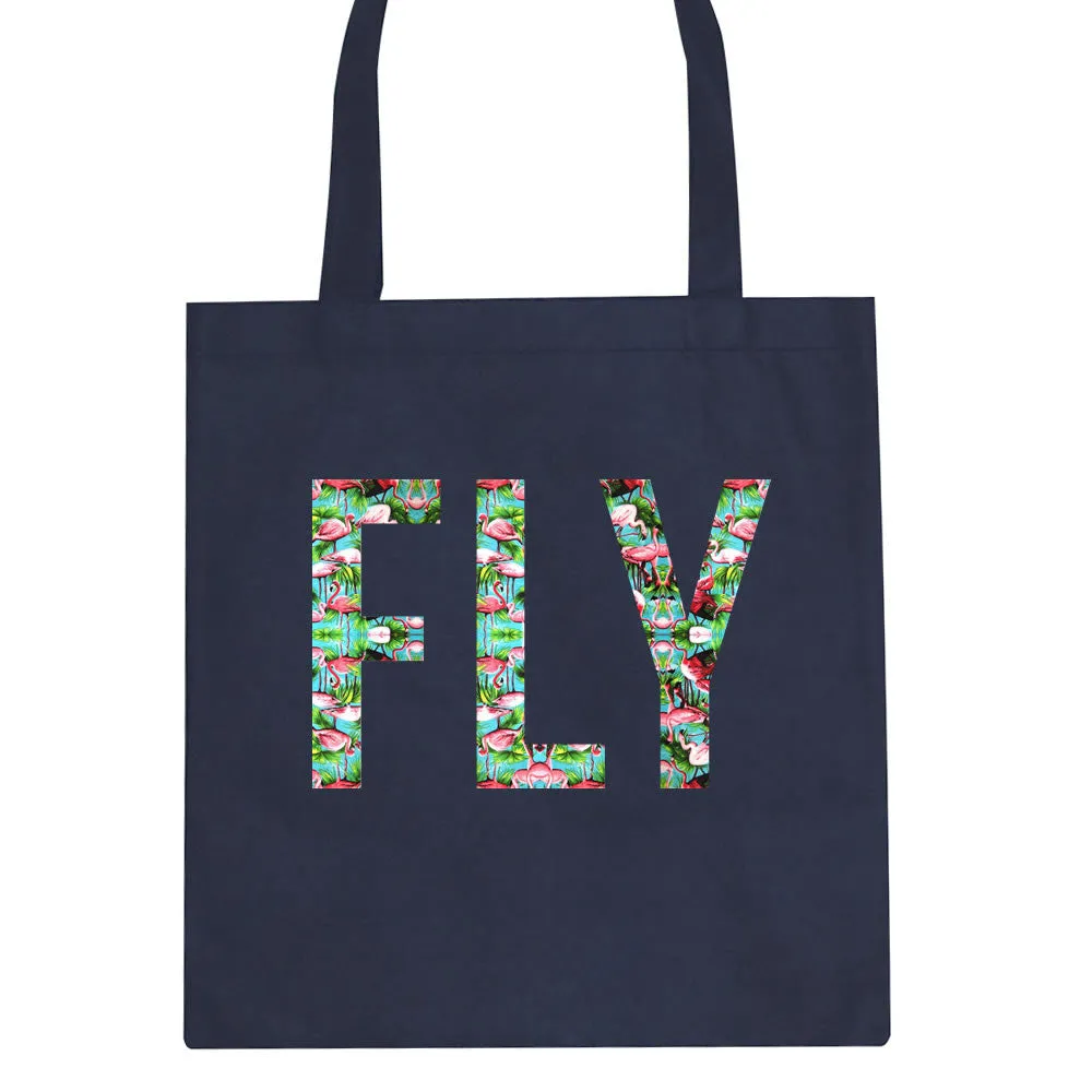 FLY Flamingo Print Summer Tote Bag