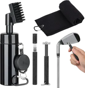 Golf Club Cleaning Kit with Golf Club Cleaner with Water Golf Towel Divot Repair Tool Groove Sharpener Golf Ball Alignment Kit Complete Golf Cleaning Kit Golf Accessories for Women Men
