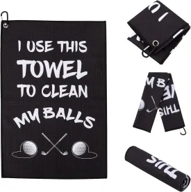 Golf Towel,Printed Golf Towels for Golf Bags with Clip,Golf Accessories Funny Golf Gifts for Men Golfers,Husband Boyfriend Dad,Birthday Gifts for Golf Fan-I Use This Towel to Wash My Balls (Golf#1)