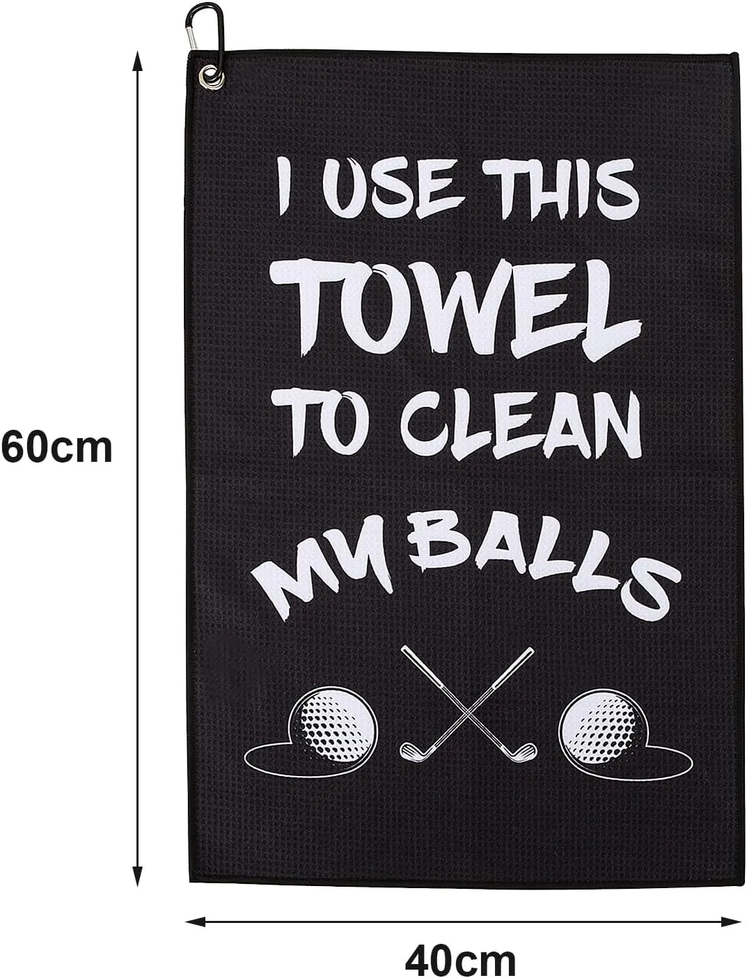 Golf Towel,Printed Golf Towels for Golf Bags with Clip,Golf Accessories Funny Golf Gifts for Men Golfers,Husband Boyfriend Dad,Birthday Gifts for Golf Fan-I Use This Towel to Wash My Balls (Golf#1)