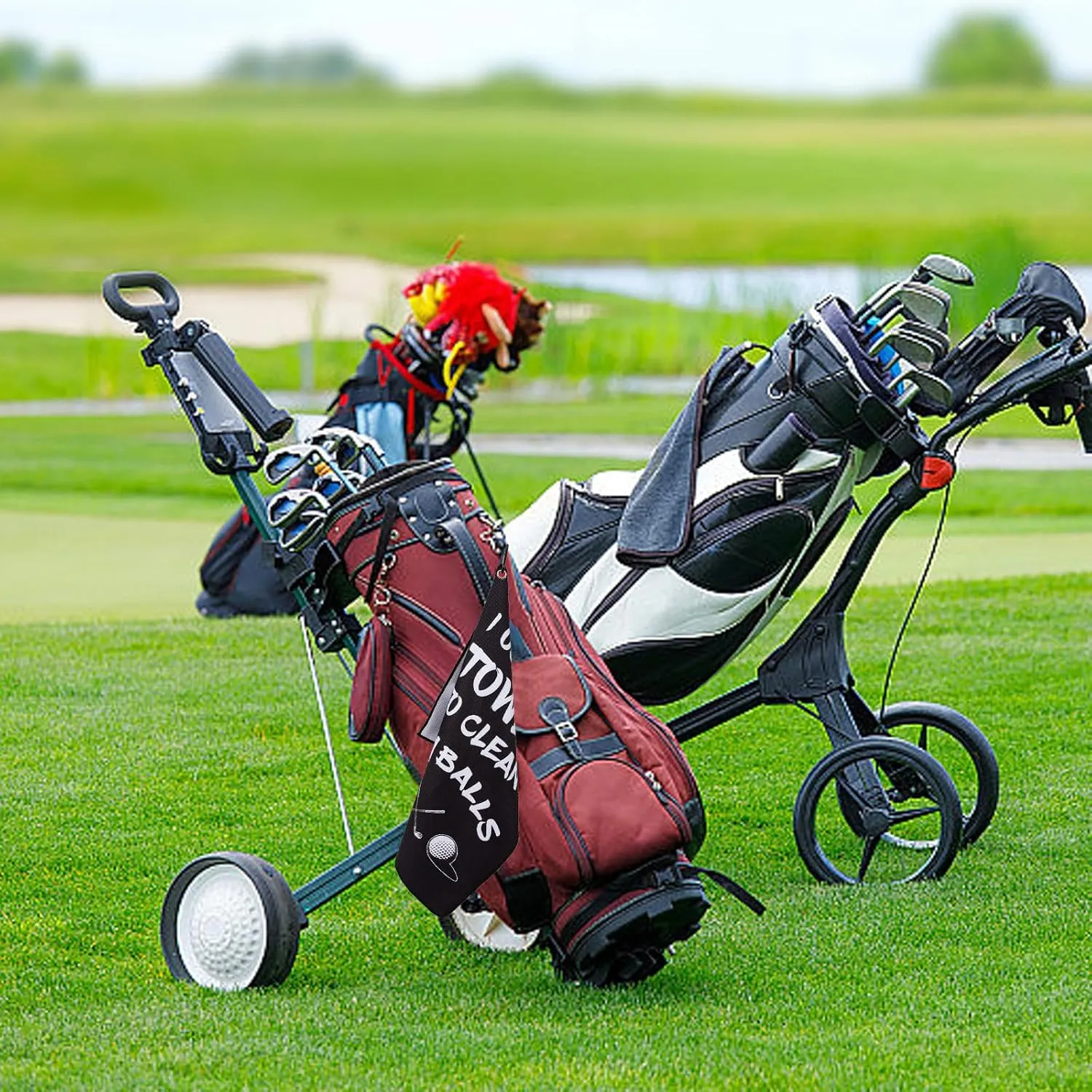 Golf Towel,Printed Golf Towels for Golf Bags with Clip,Golf Accessories Funny Golf Gifts for Men Golfers,Husband Boyfriend Dad,Birthday Gifts for Golf Fan-I Use This Towel to Wash My Balls (Golf#1)