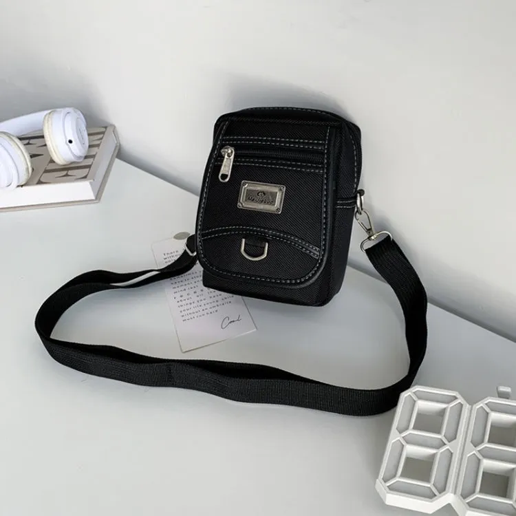 H3324 Commercial Male Single Shoulder Crossbody Bag Oxford Fabric Small Backpack, Color: Black Small