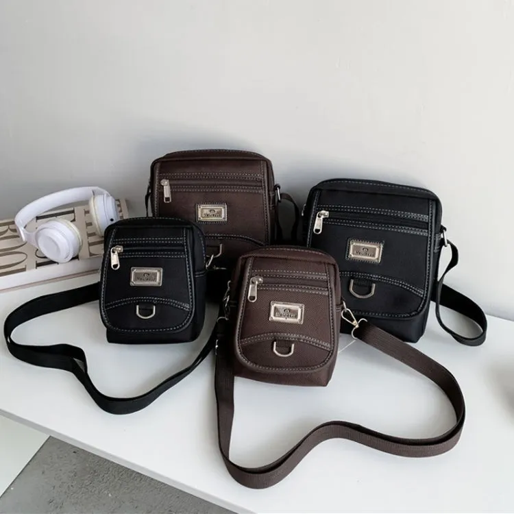 H3324 Commercial Male Single Shoulder Crossbody Bag Oxford Fabric Small Backpack, Color: Black Small