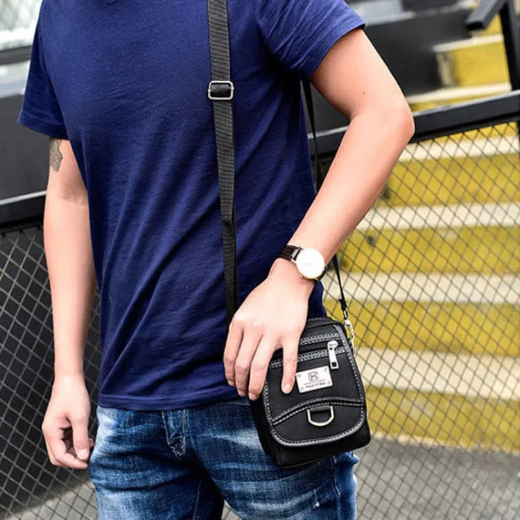 H3324 Commercial Male Single Shoulder Crossbody Bag Oxford Fabric Small Backpack, Color: Black Small