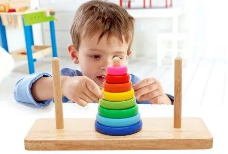 Hanoi Tower Kids Educational Toys Wooden Puzzle Stacking Tower Early Learning Classic Mathematical Puzzle Children Baby Toys