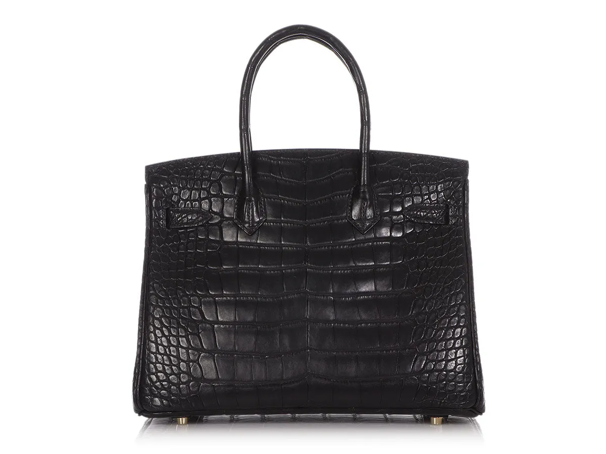 Hermès Black Matte Alligator Birkin 30