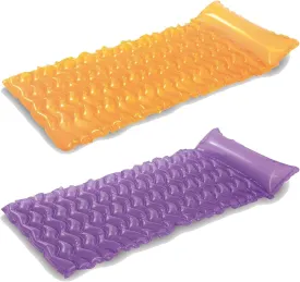 Intex - Tote-N-Float Wave Inflatable Air Mat, (90 inches X 34 inches), (Colors May Vary), (2 Pack)