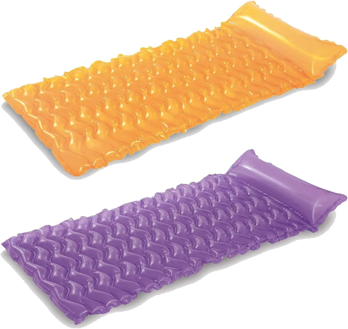 Intex - Tote-N-Float Wave Inflatable Air Mat, (90 inches X 34 inches), (Colors May Vary), (2 Pack)