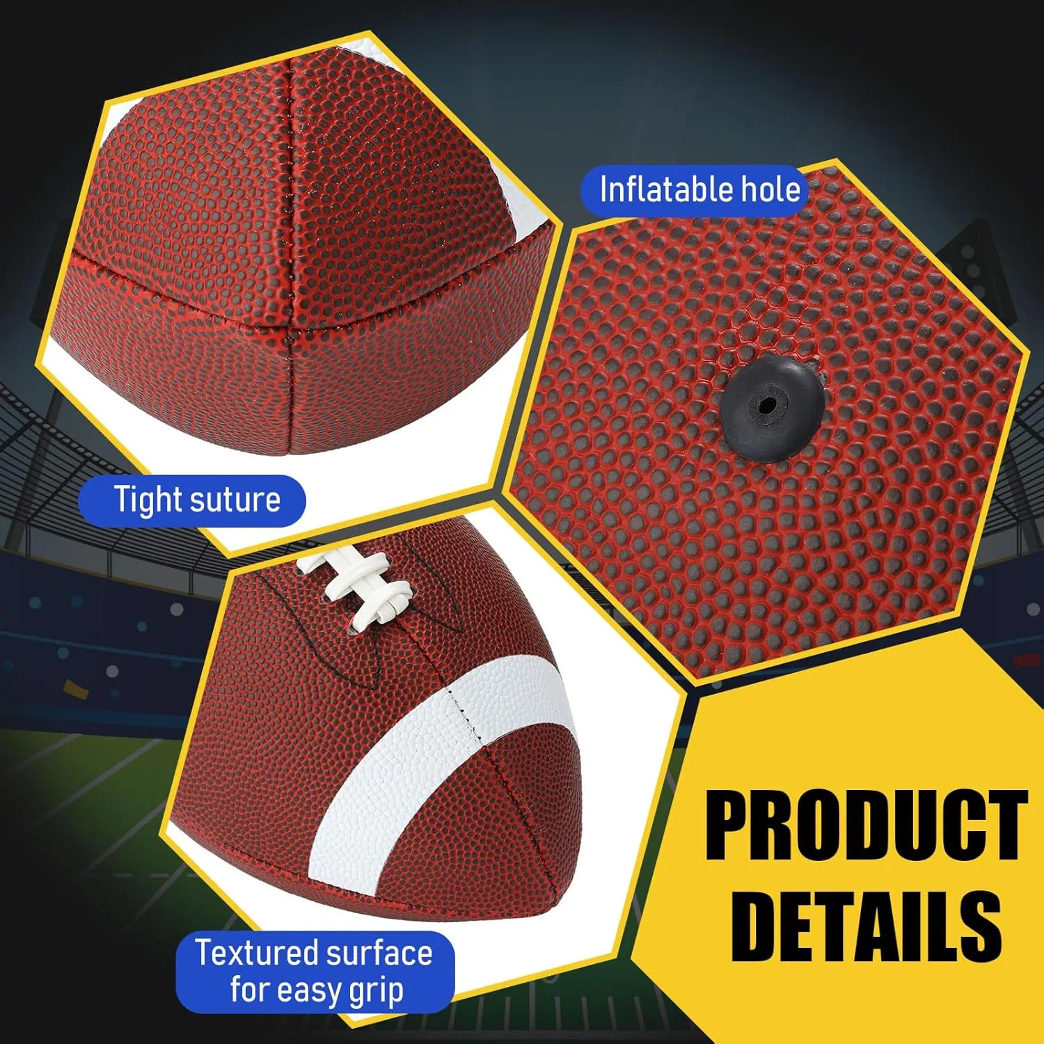 Jenaai Sport Balls Set Official Size Basketball Football Volleyball Soccer Ball with Equipment Bags and Pumps Kit for Kid Youth Adult Indoor Outdoor