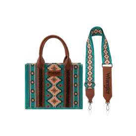 Montana West Women's Wrangler Southwestern Small Turquoise Crossbody Tote Bag