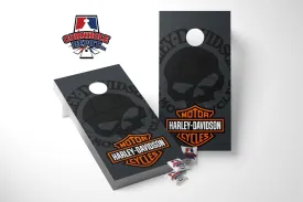 Motorcycles Skull Cornhole Board Vinyl Wrap Skins Laminated Sticker Set Decal