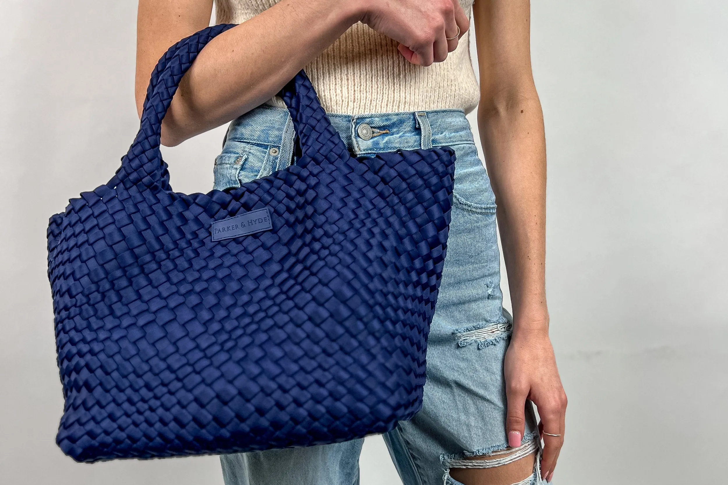 Navy Classic Woven Tote