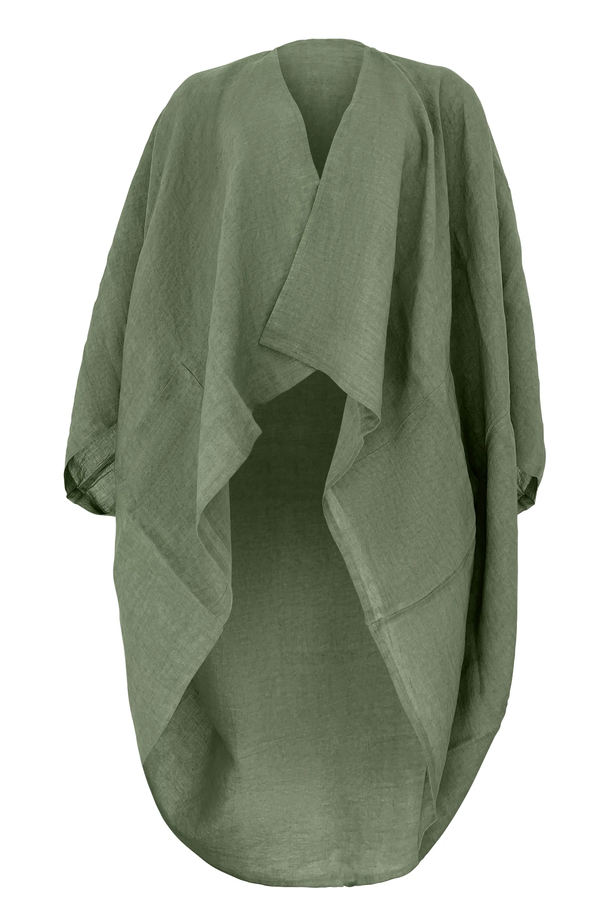 NEW! Petite LINEN Kimono Olive Sprig
