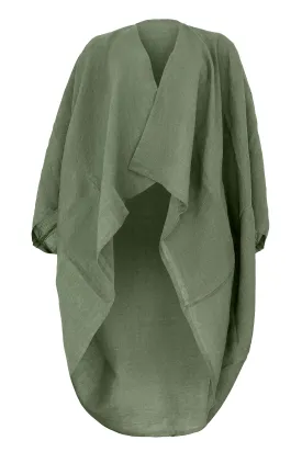 NEW! Petite LINEN Kimono Olive Sprig