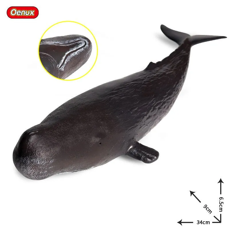 Oenux Large Size Sea Life Animals Soft Great White Shark Big Shark Action Figures Model Lifelike Educational Toys For Kids Gift