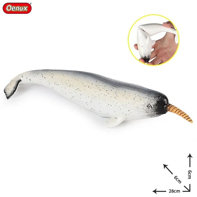 Oenux Large Size Sea Life Animals Soft Great White Shark Big Shark Action Figures Model Lifelike Educational Toys For Kids Gift