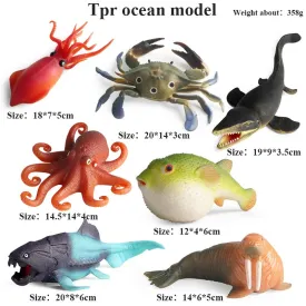 Oenux Large Size Sea Life Animals Soft Great White Shark Big Shark Action Figures Model Lifelike Educational Toys For Kids Gift