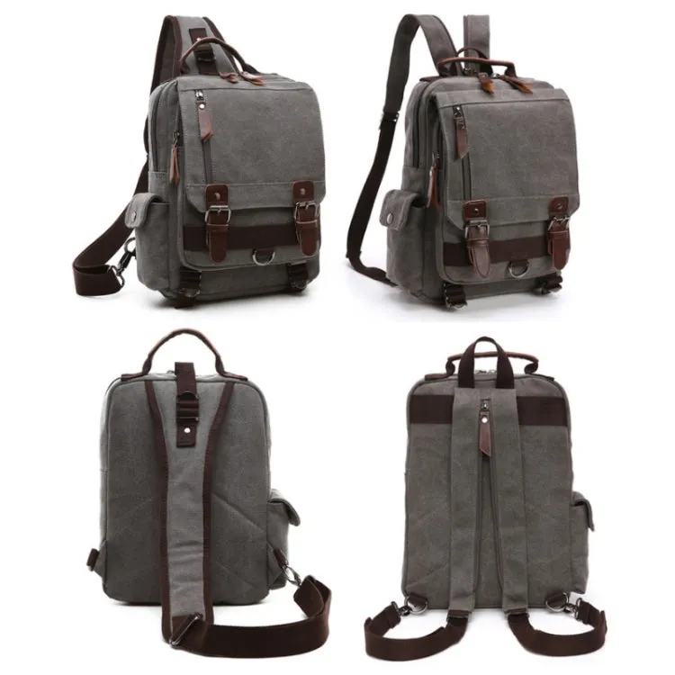Outdoor Travel Messenger Canvas Chest Bag, Color: Khaki