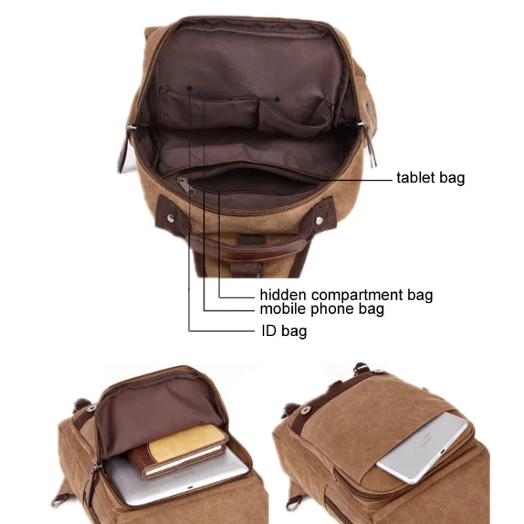 Outdoor Travel Messenger Canvas Chest Bag, Color: Khaki