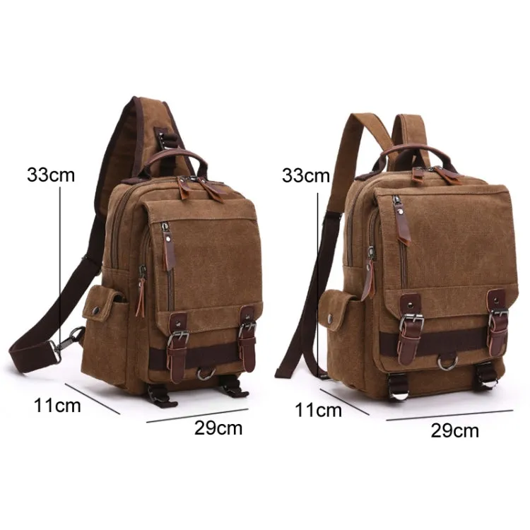 Outdoor Travel Messenger Canvas Chest Bag, Color: Khaki