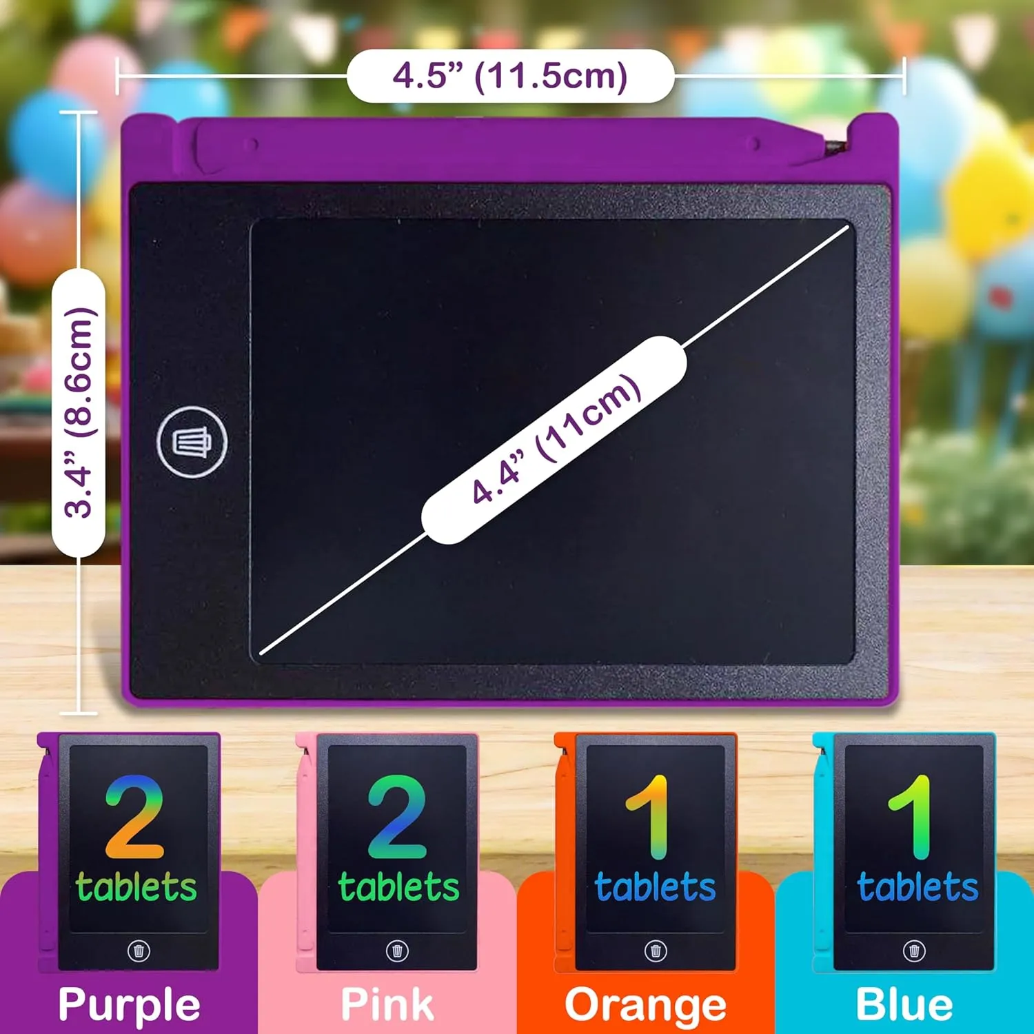Party Favor Mini LCD Writing Tablet for Kids, 6 Pack  4.5 Inch Mini Drawing Board. Fun and Educational for Kids That Sketch and Doodle. Perfect Goodie Bag and Gift Bag Filler, School Prize Or Gift