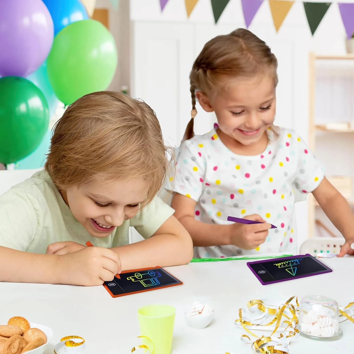 Party Favor Mini LCD Writing Tablet for Kids, 6 Pack  4.5 Inch Mini Drawing Board. Fun and Educational for Kids That Sketch and Doodle. Perfect Goodie Bag and Gift Bag Filler, School Prize Or Gift