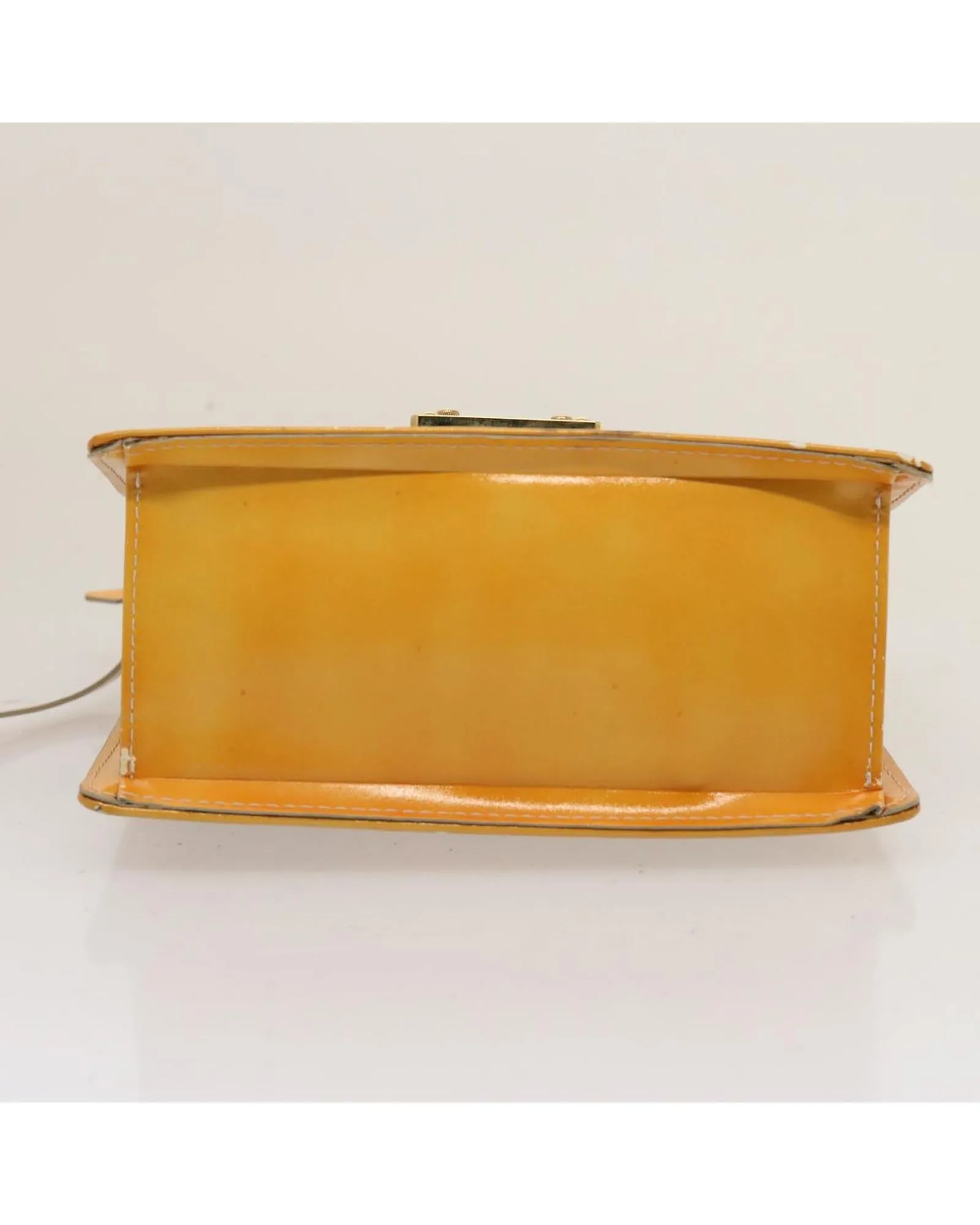 Patent Leather Hand Bag with Key Accessory and Clochette