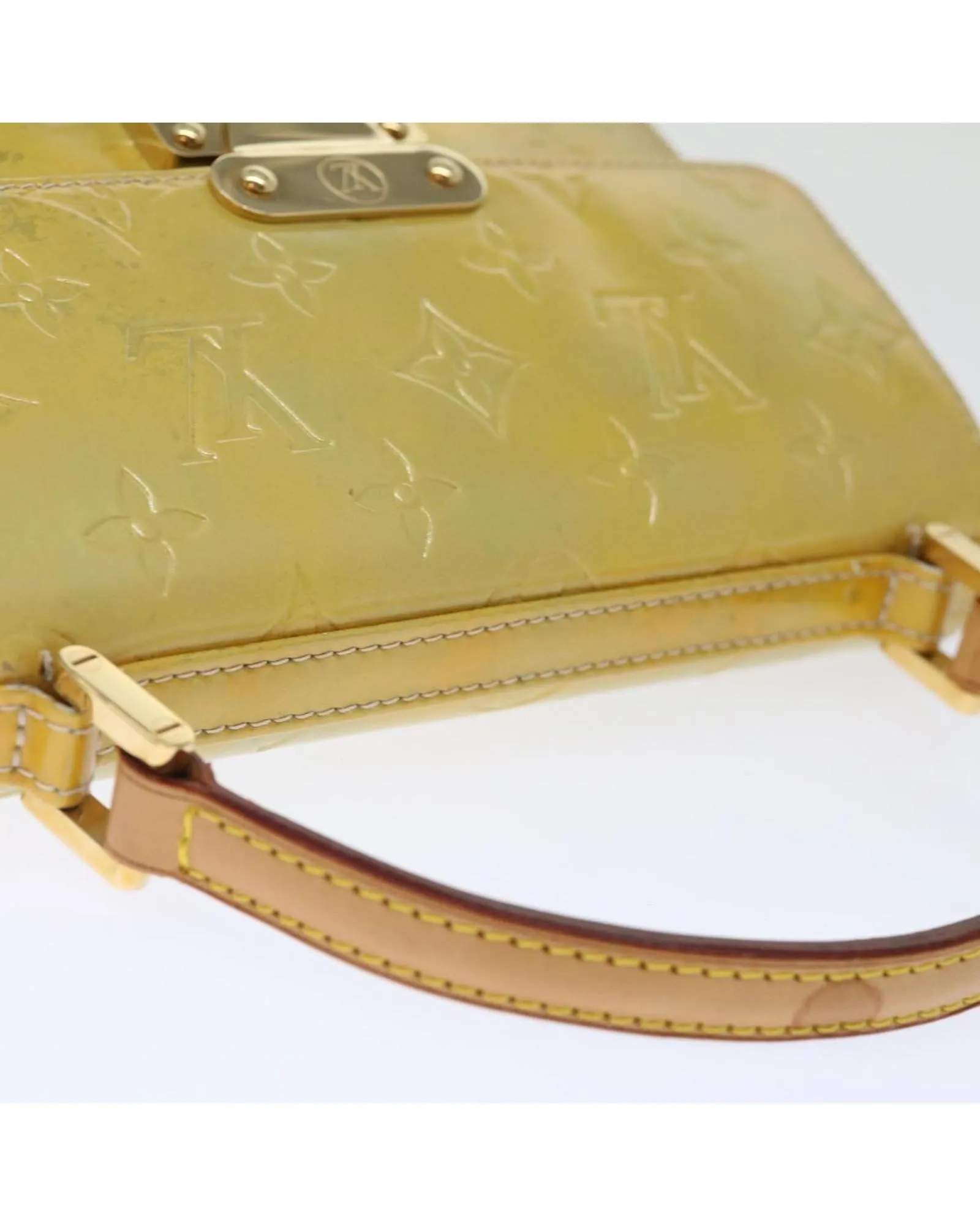 Patent Leather Hand Bag with Key and Clochette Accessory