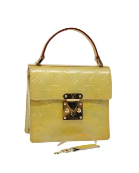 Patent Leather Hand Bag with Key and Clochette Accessory