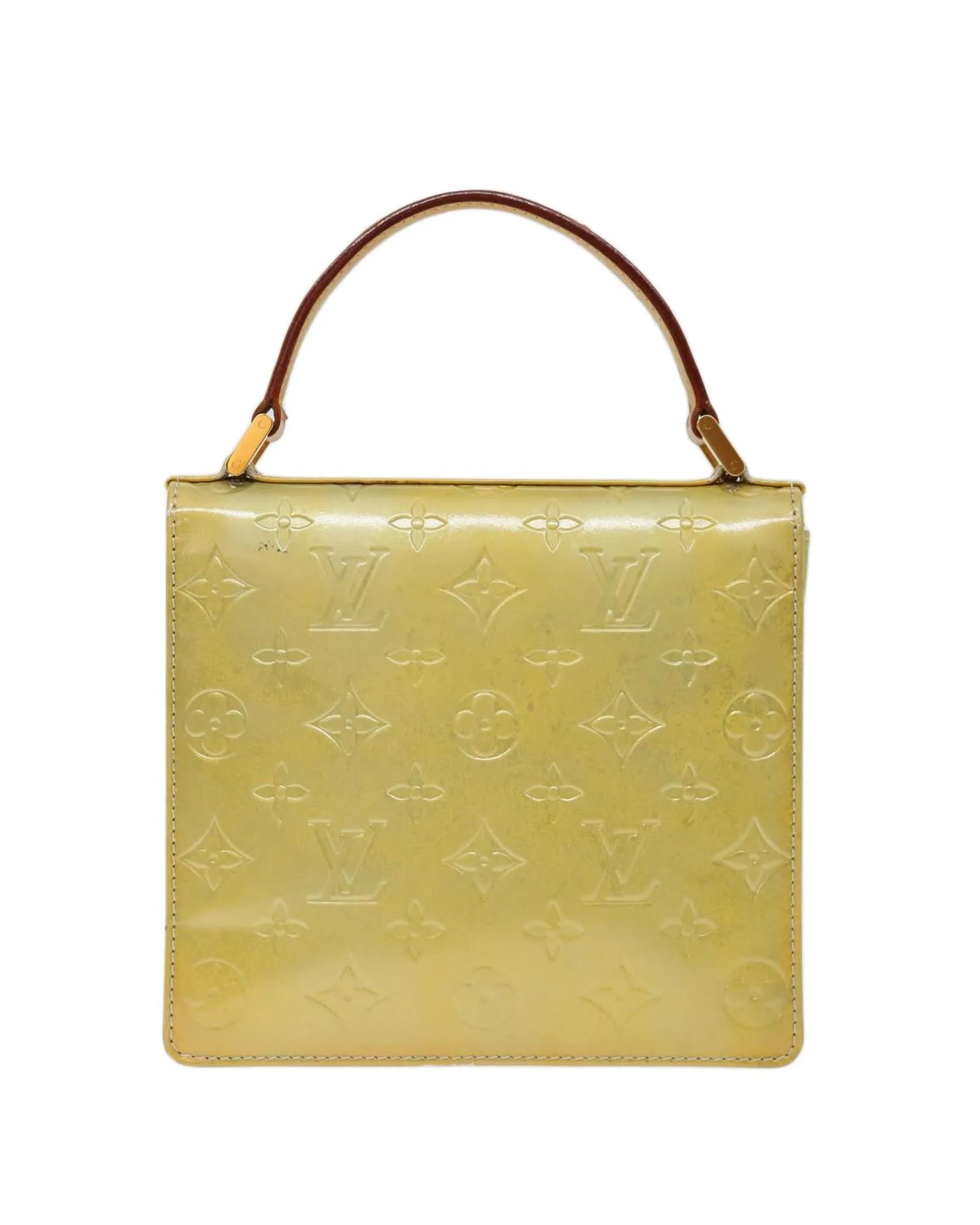 Patent Leather Hand Bag with Key and Clochette Accessory