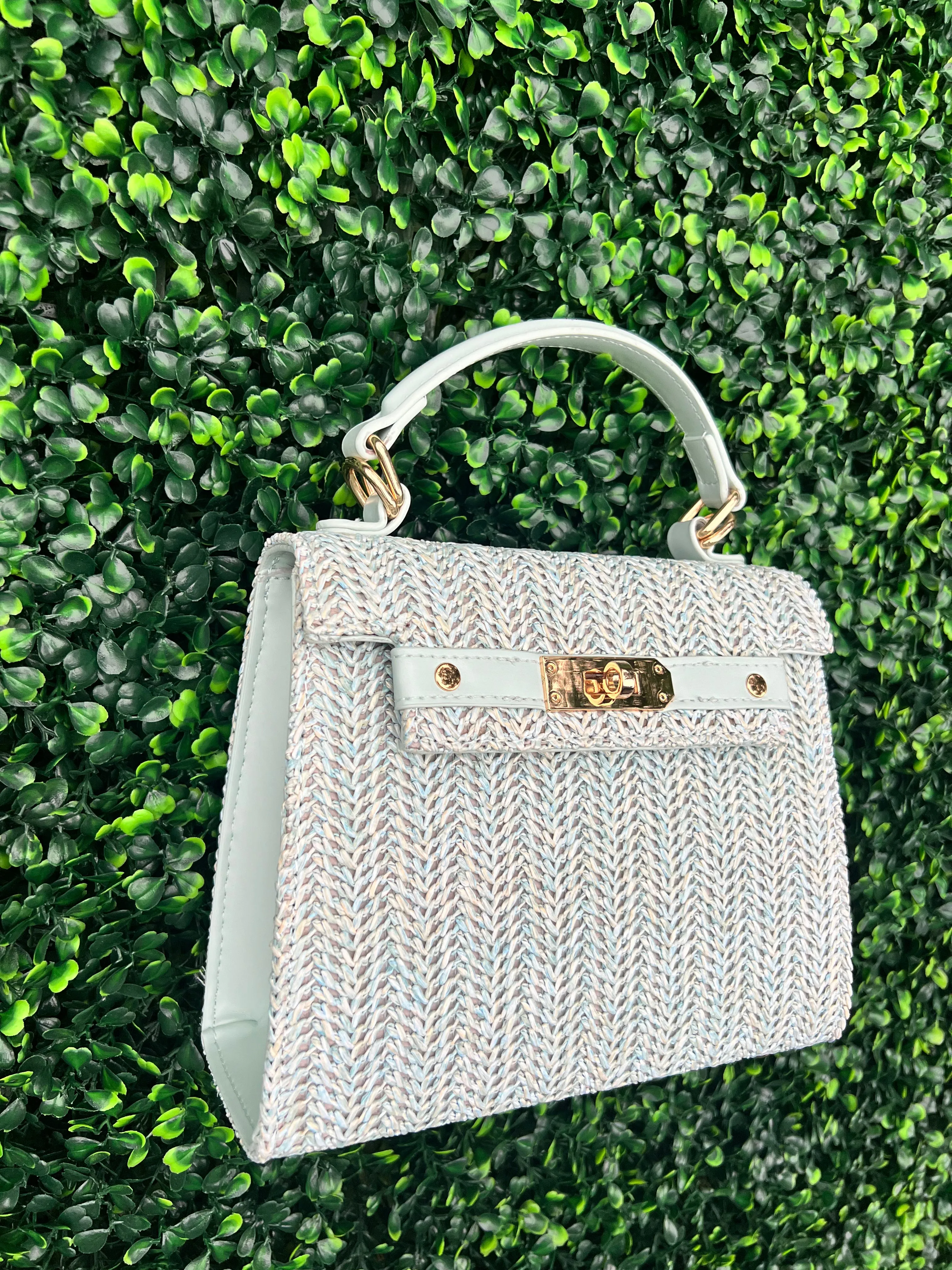 Percy Woven Light Blue Crossbody