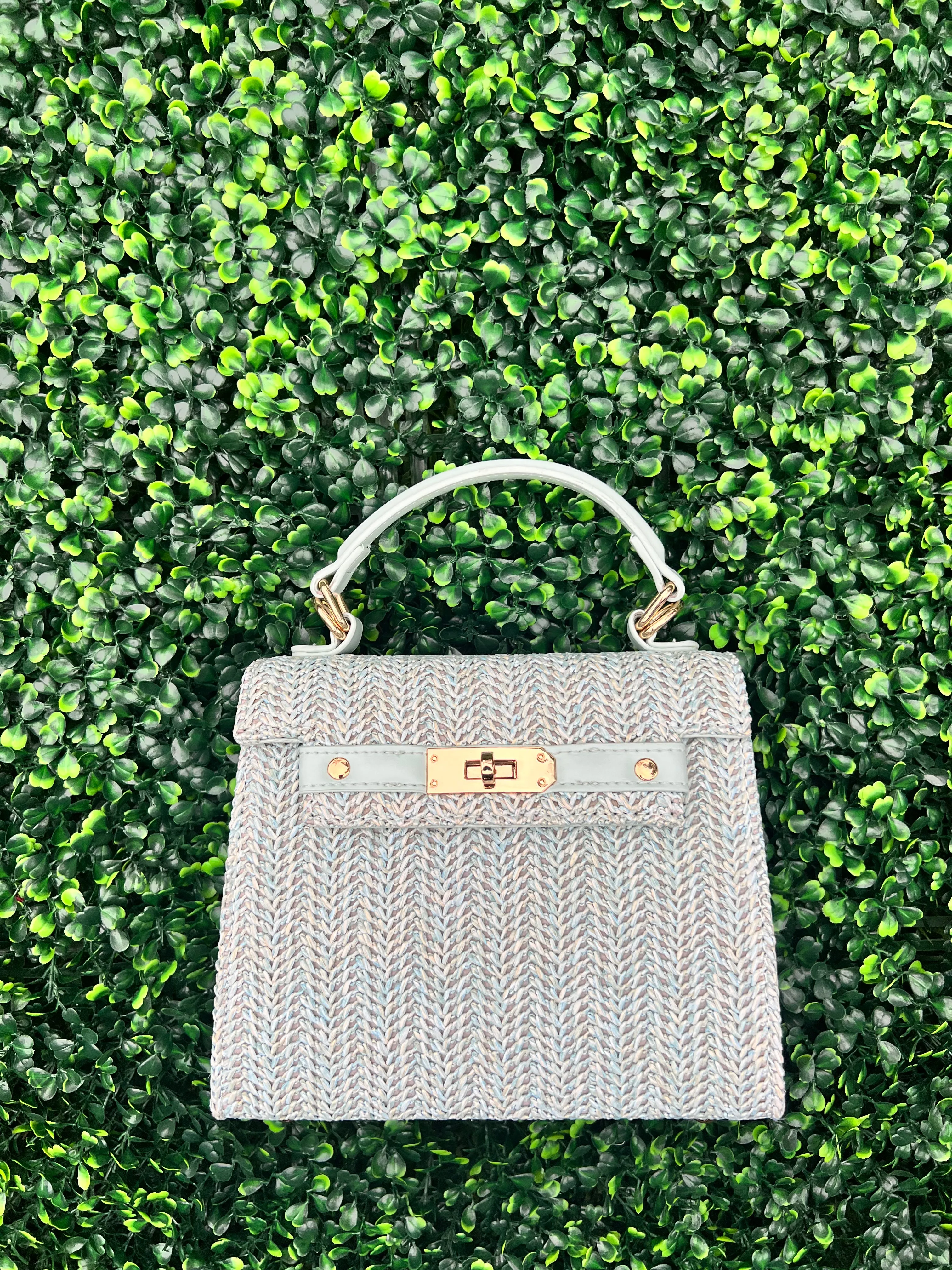 Percy Woven Light Blue Crossbody