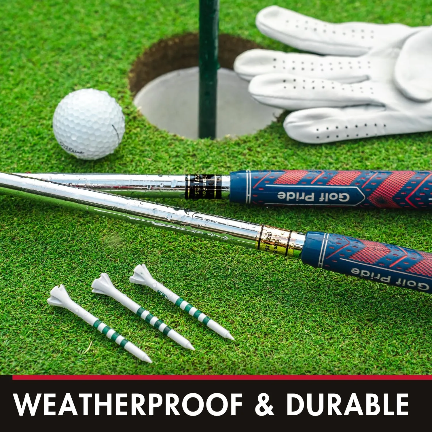 PIN HIGH Personalized Golf Club ID Labels | Weatherproof, Fade Resistant, Laminated Thermal Transfer Labels, Made in The USA, (Free Customization & Shipping), Set of 40, Chrome