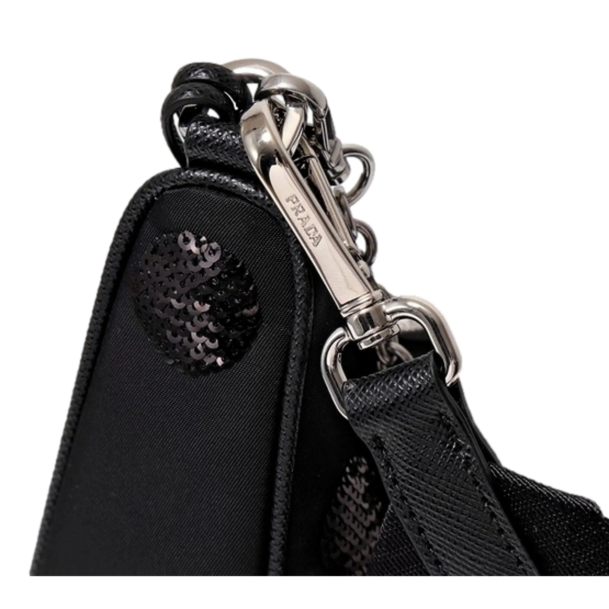 Prada Re-Edition 2005 Hobo Bag Tessuto Nylon Sequin Embellished