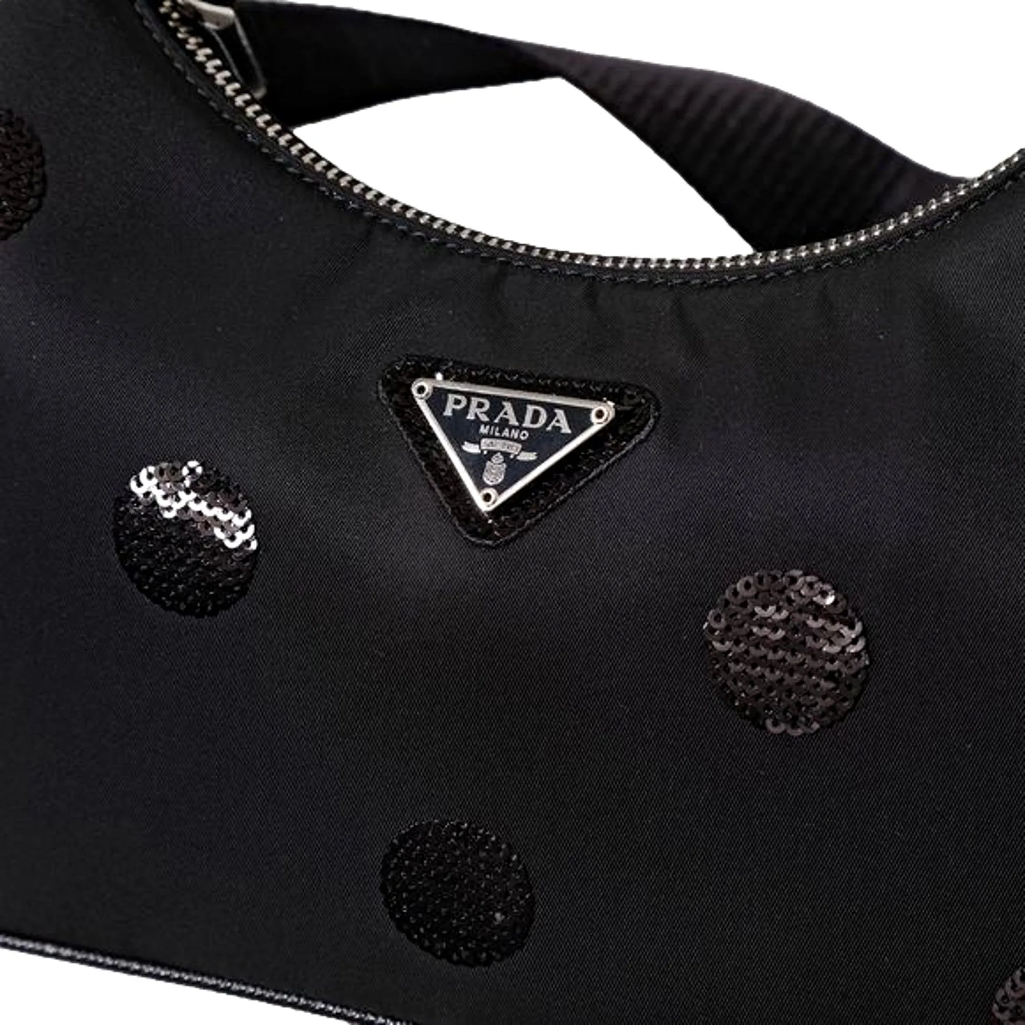 Prada Re-Edition 2005 Hobo Bag Tessuto Nylon Sequin Embellished