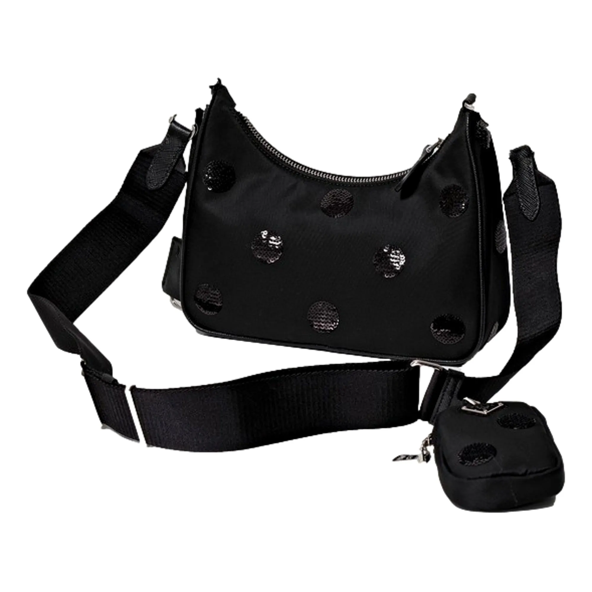 Prada Re-Edition 2005 Hobo Bag Tessuto Nylon Sequin Embellished