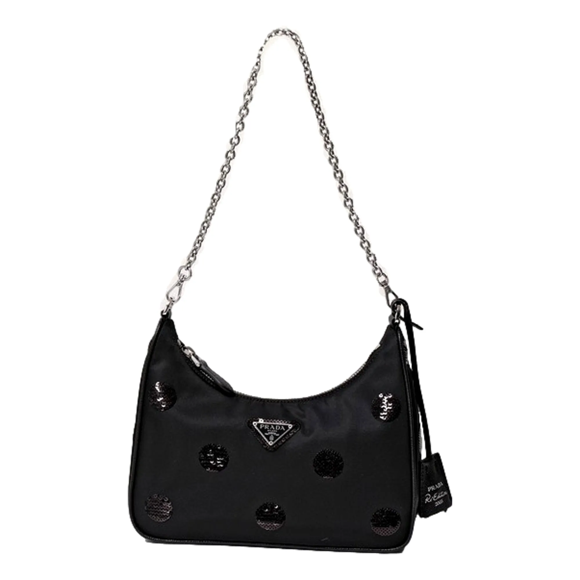 Prada Re-Edition 2005 Hobo Bag Tessuto Nylon Sequin Embellished