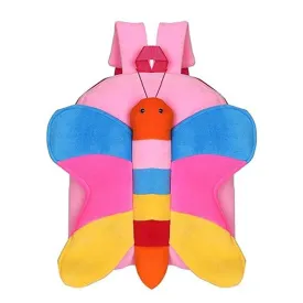 Premium Quality Soft Design Multicolour Butterfly Shape School Bag for Kids - 14 Inches