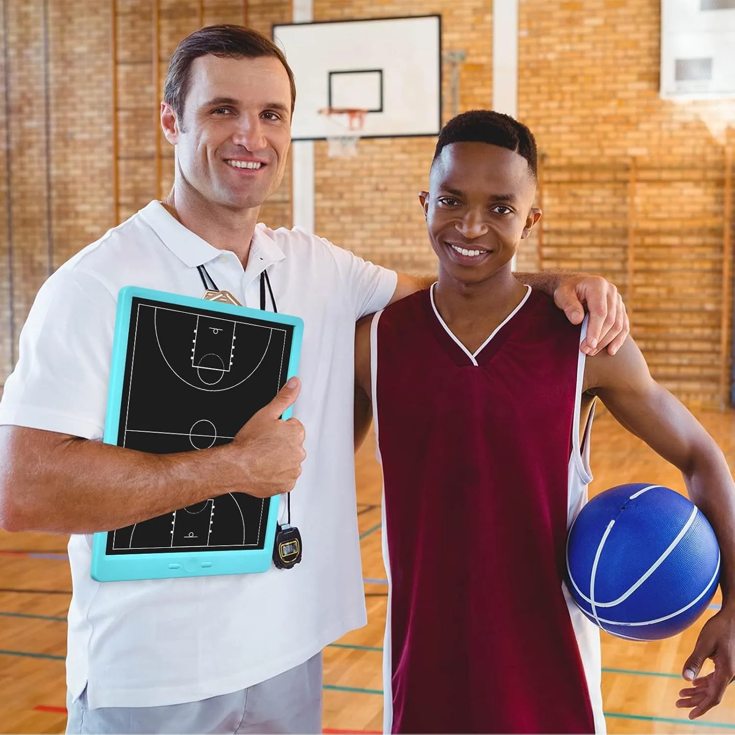 Rechargeable Electronic Basketball Coaching Board - Baskball Tactical Coach Board with Stylus Pen for Coaches Marker Training Writing Digital Basketball Training Equipment