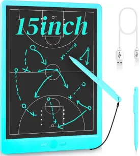 Rechargeable Electronic Basketball Coaching Board - Baskball Tactical Coach Board with Stylus Pen for Coaches Marker Training Writing Digital Basketball Training Equipment