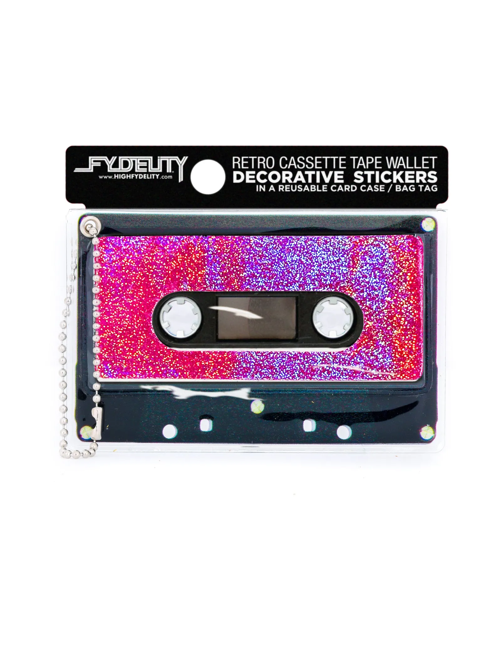 Retro Cassette Tape | Deco Sticker Tag | LASER Pink