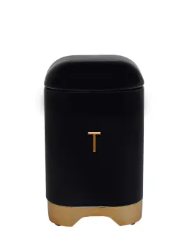 Retro Tea Bag Tin - Black & Rose Gold