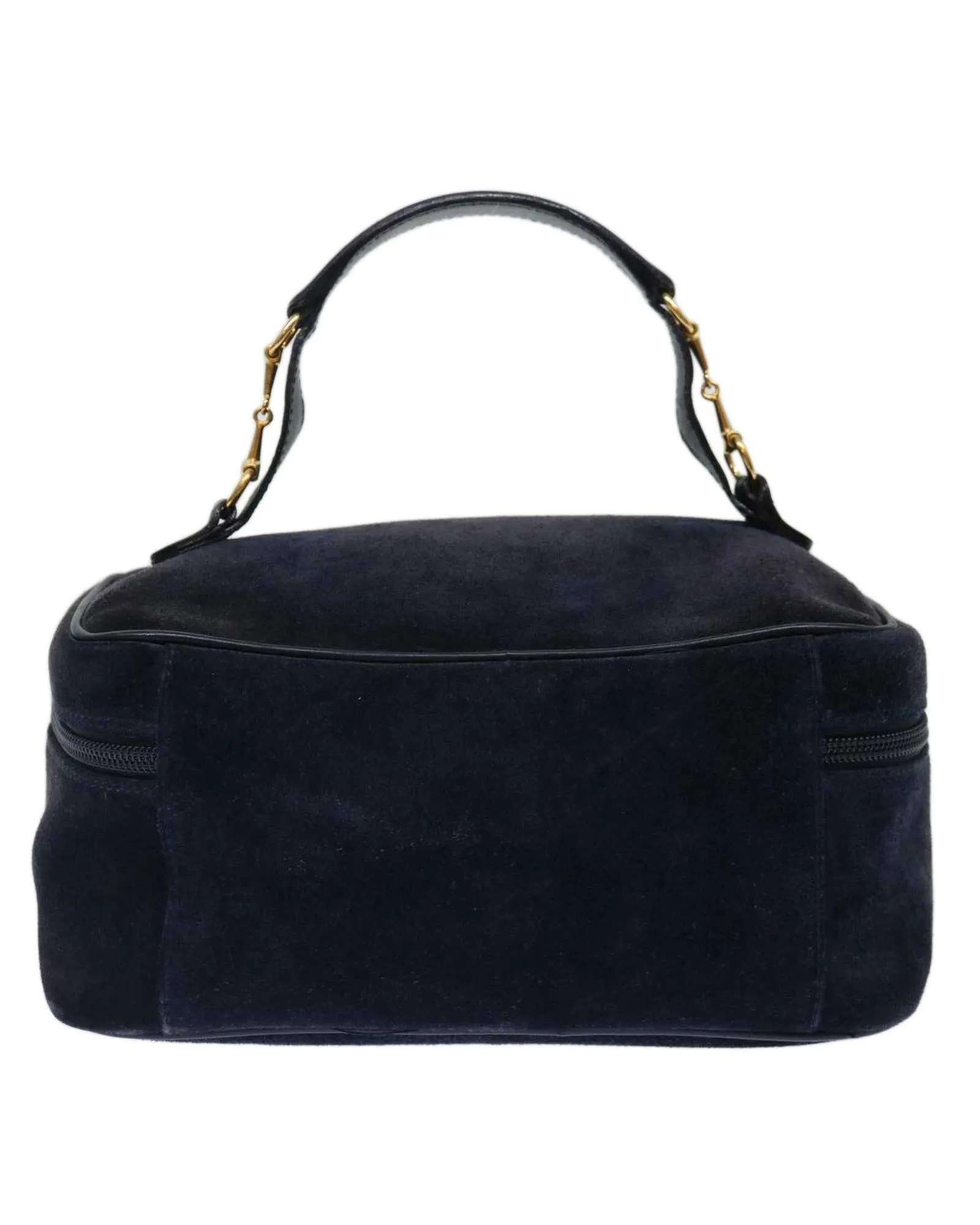 Suede Navy Vanity Cosmetic Pouch by Italian Designer
