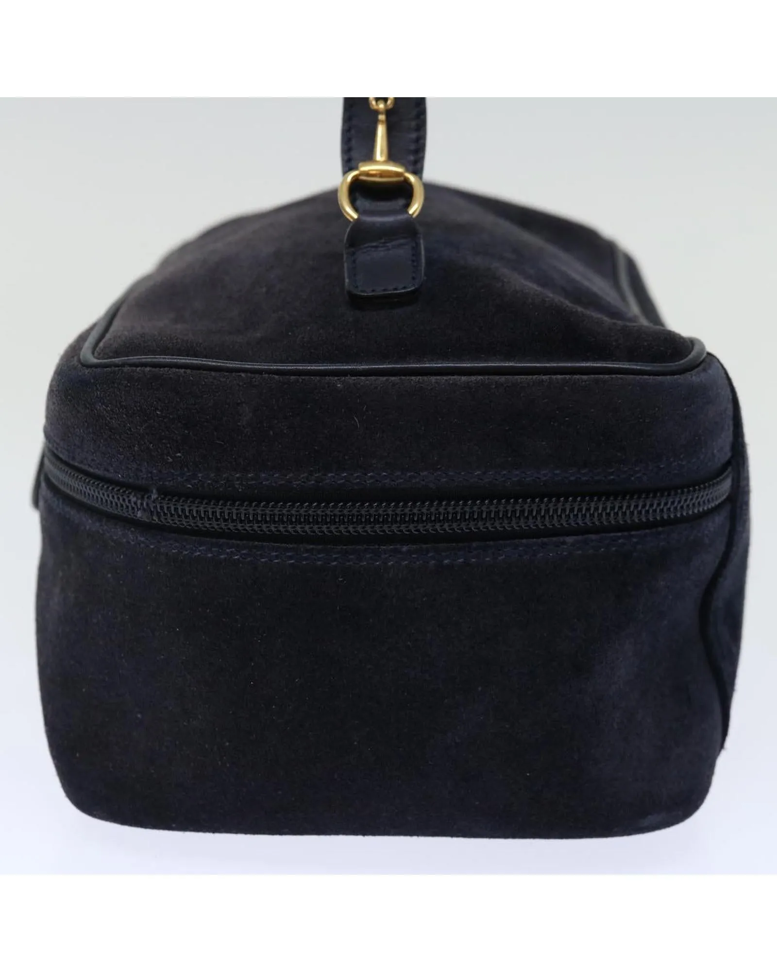 Suede Navy Vanity Cosmetic Pouch by Italian Designer