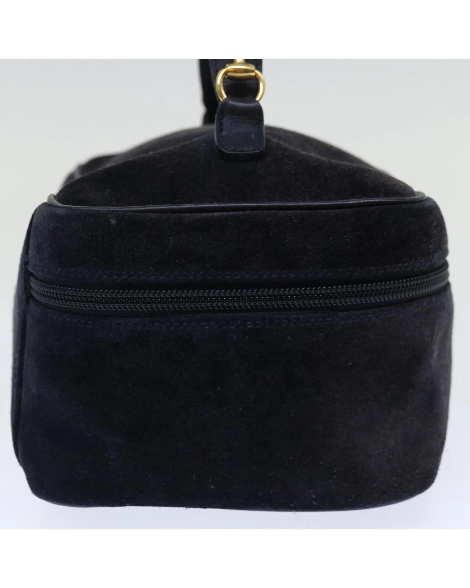Suede Navy Vanity Cosmetic Pouch by Italian Designer