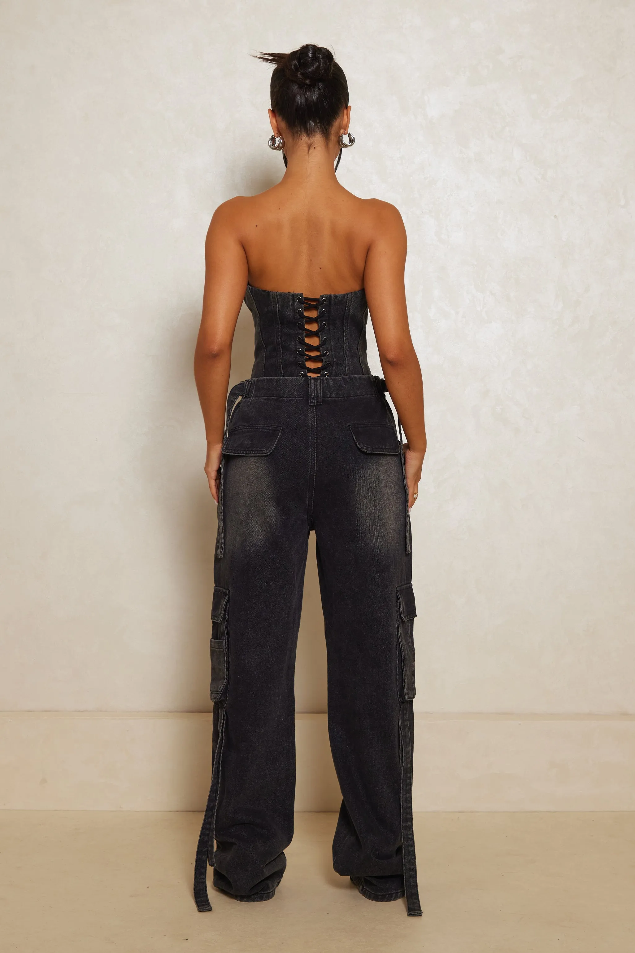 The Mars Denim Cargo Jeans - Dark Wash