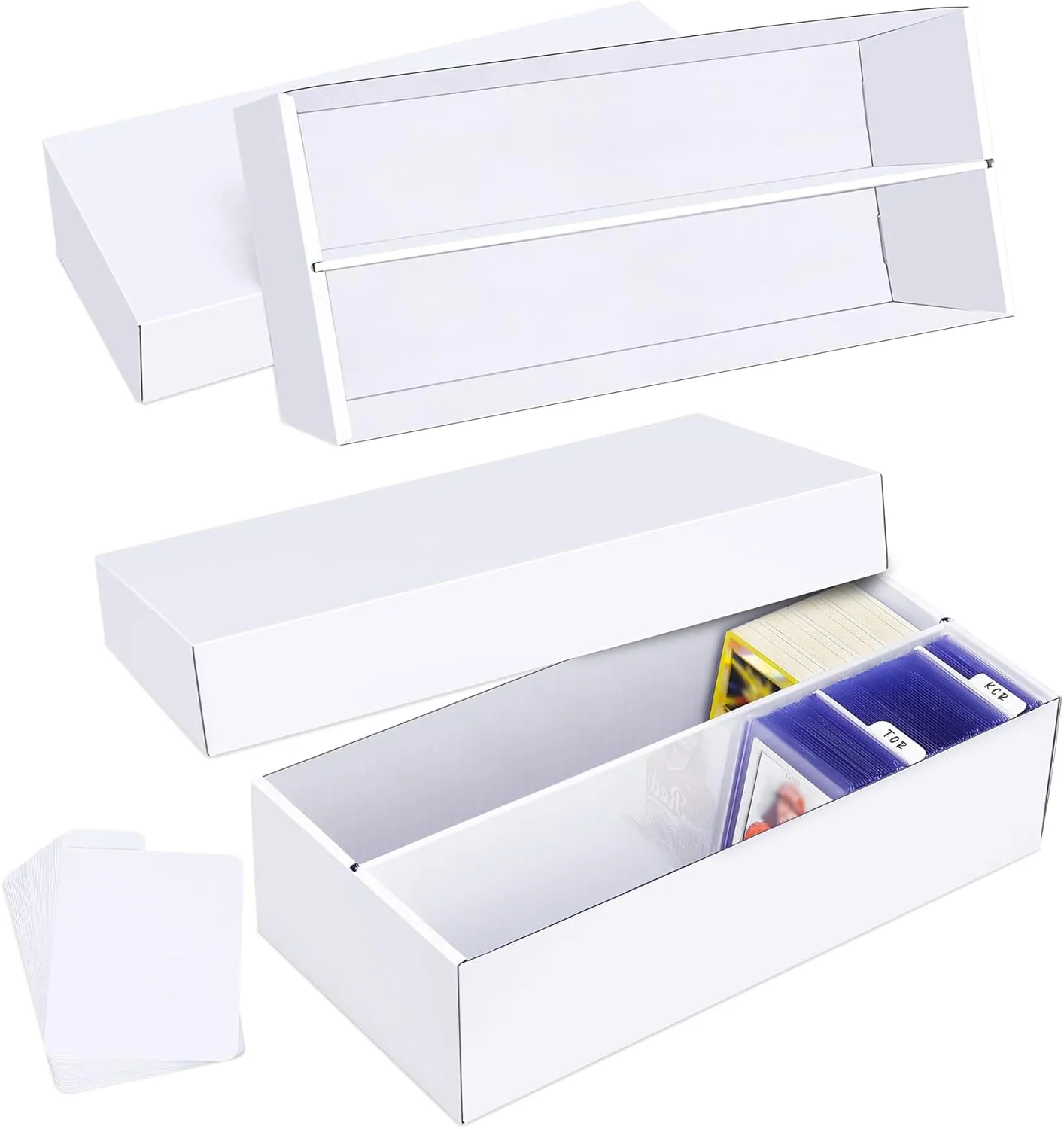 Trading Card Storage Box 2 Pack1600 Count Cardboard Organizer with Dividers for MTG, TCG, Sports, Toploader