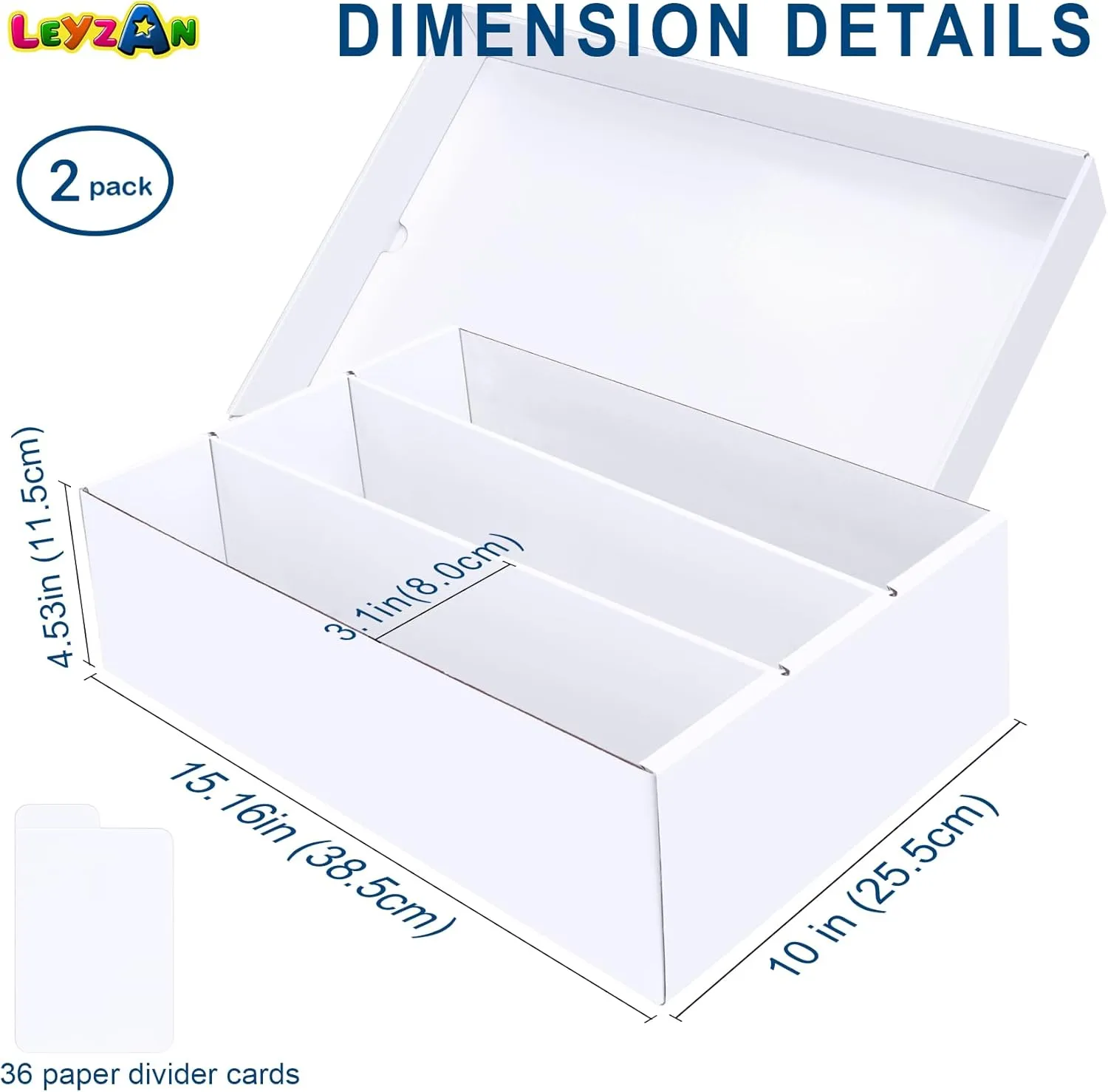 Trading Card Storage Box 2 Pack2400 Count Cardboard Organizer with Dividers for MTG, TCG, Sports, Toploader, Commander